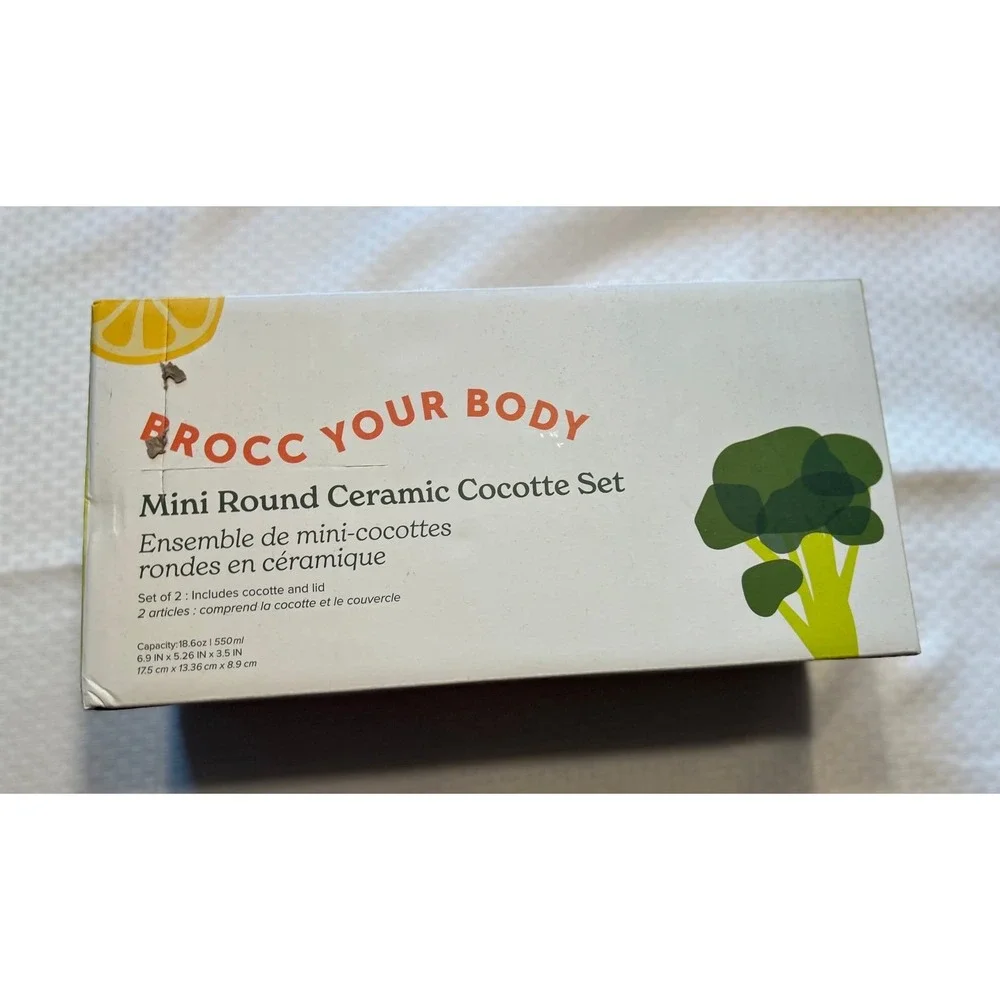 Brocc Your Body Mini Round Ceramic Cocotte Set